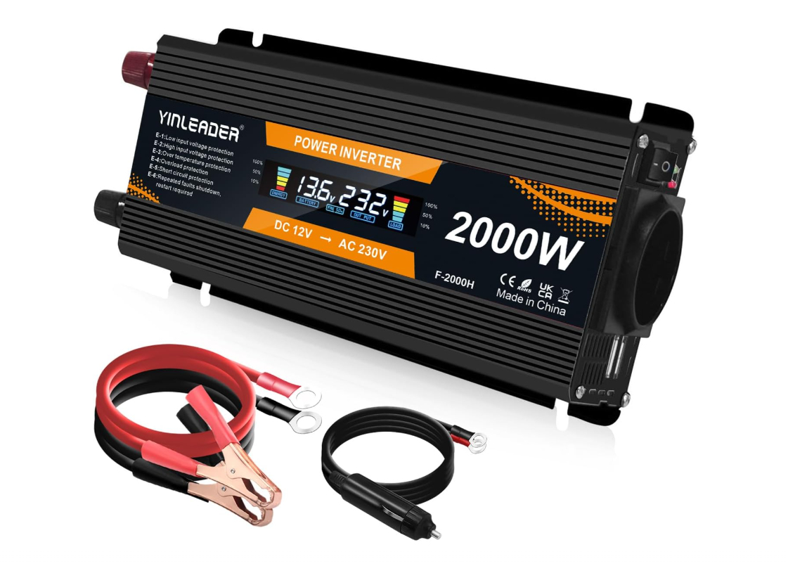 JIGUUN 1000W/2000W omvormer 12v naar 230v zuivere sinus Converter power inverter met afstandsbediening LCD-scherm 2 Eu-stopcontact & 1 USB-poort voor auto, camping, reizen,noodgeval JIGUUN 1000W/2000W omvormer 12v naar 230v zuivere sinus Converter power inverter met afstandsbediening LCD-scherm 2 Eu-stopcontact & 1 USB-poort voor auto, camping, reizen,noodgeval