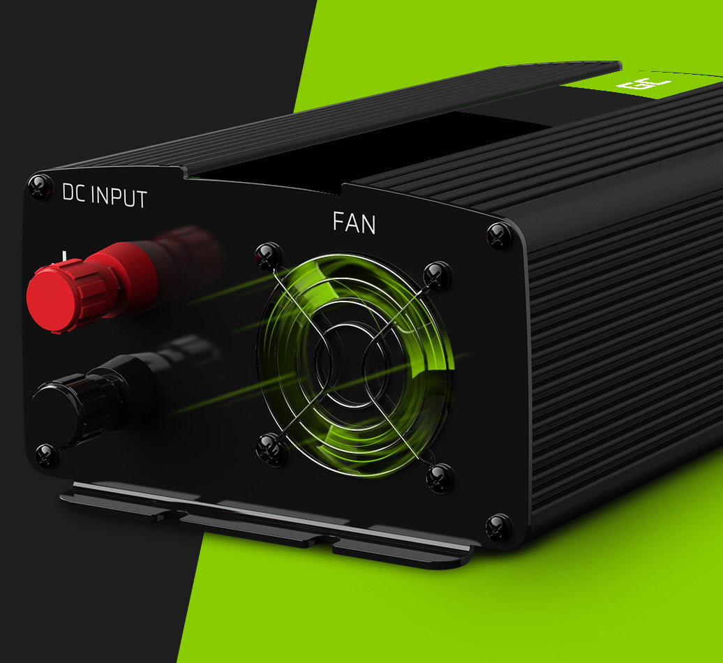 Green Cell® Onduleur Pur Sinus 12V → 230V – 500W / 1000W ou 1000W / 2000W | Inverter Haute Performance pour Voiture, Camping-Car, Systèmes Solaires