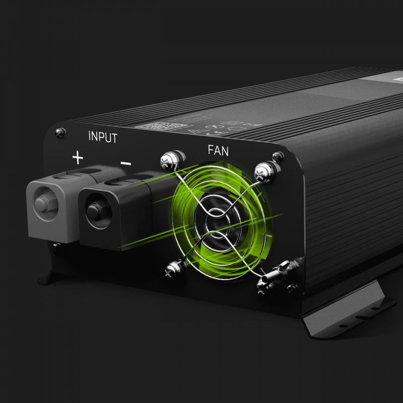 Green Cell® Onduleur Pur Sinus 12V → 230V – 500W / 1000W ou 1000W / 2000W | Inverter Haute Performance pour Voiture, Camping-Car, Systèmes Solaires